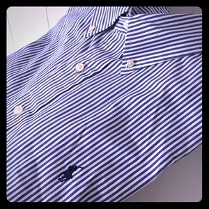 Ralph Lauren Men's Yarmouth Blue White Long Sleeve